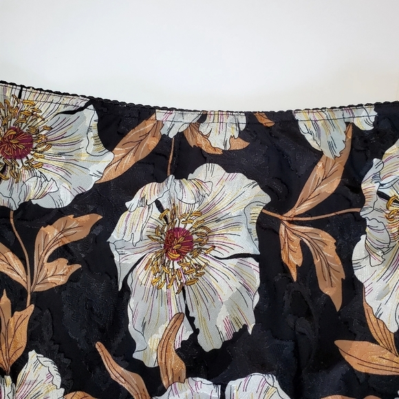 NWT Band of Gypsies BOG Collective Black Floral Slip Skirt L - Picture 9 of 12